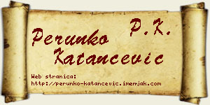 Perunko Katančević vizit kartica